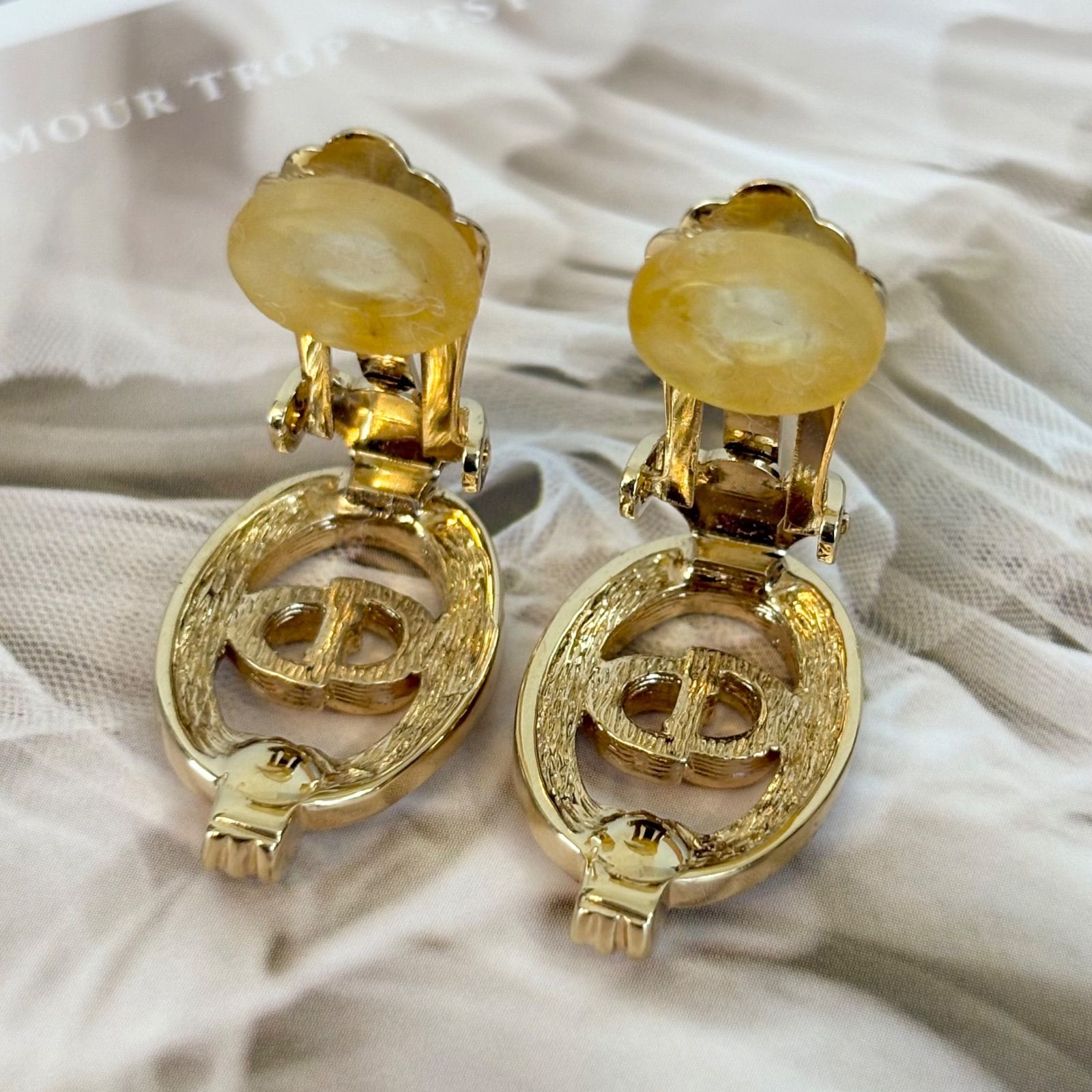 箱付き】【極美品】クリスチャンディオール イヤリング ディオールロゴ