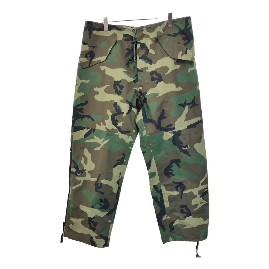 00年代 米軍実物 U.S.NAVY ECWCS GEN1 GORE-TEX パンツ ミリタリー ウッドランドカモ グリーン メンズ LARGE REGULAR 古着 V3935