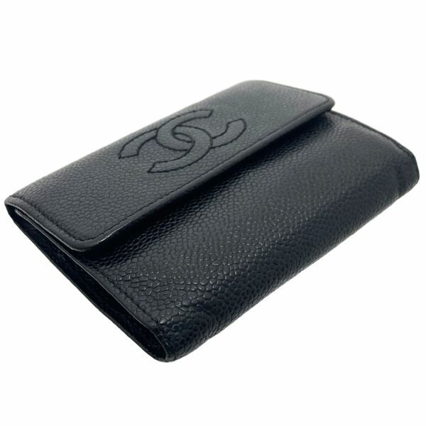  シャネル 財布 ココマーク 三つ折り財布 キャビアスキン レザー 革 ブラック 黒 A 13226 CHANEL CC コンパクト財布 ミニ財布 ミニウォレット ウォレット サイフ レディース 女性 その他 折り財布