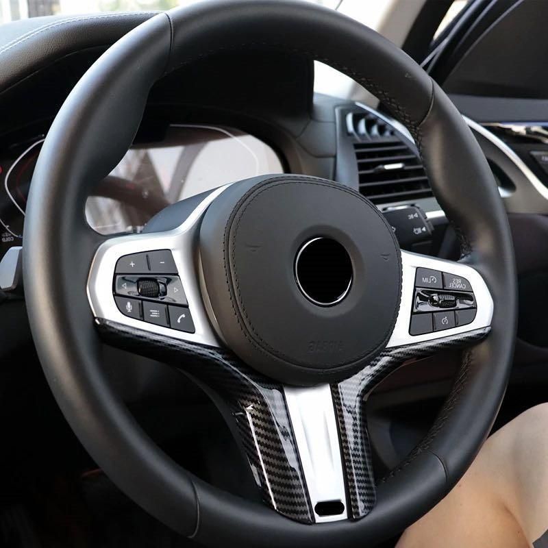 スポーティ全開♪ BMW カーボン ルック ステアリング カバー X4 G02 