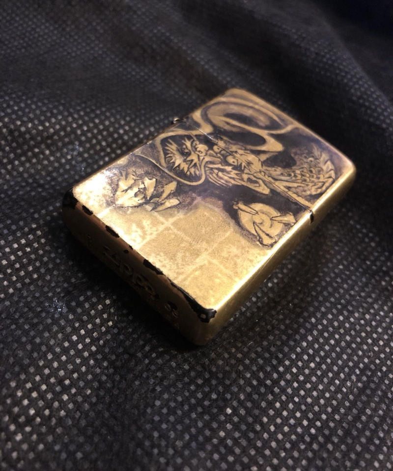 アウトレット特販 Zippo 金箔張り りゅう 水墨画 - 小物