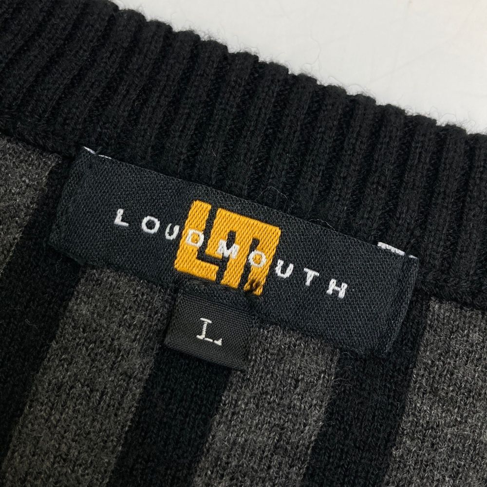 サイズ：LL LOUD MOUTH ラウドマウス  ハイネック 半袖ニットセーター  ブラック系 [240101442909] ゴルフウェア メンズ ストスト サイズ：L LOUD MOUTH ラウドマウス 長袖ニットセーター