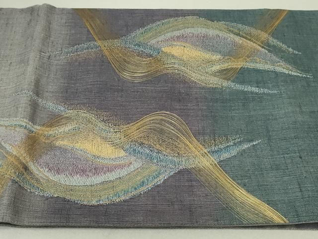 平和屋着物○名門 しょうざん 生紬 紙屋川伝承 絹漉貴 太鼓柄袋帯 立波