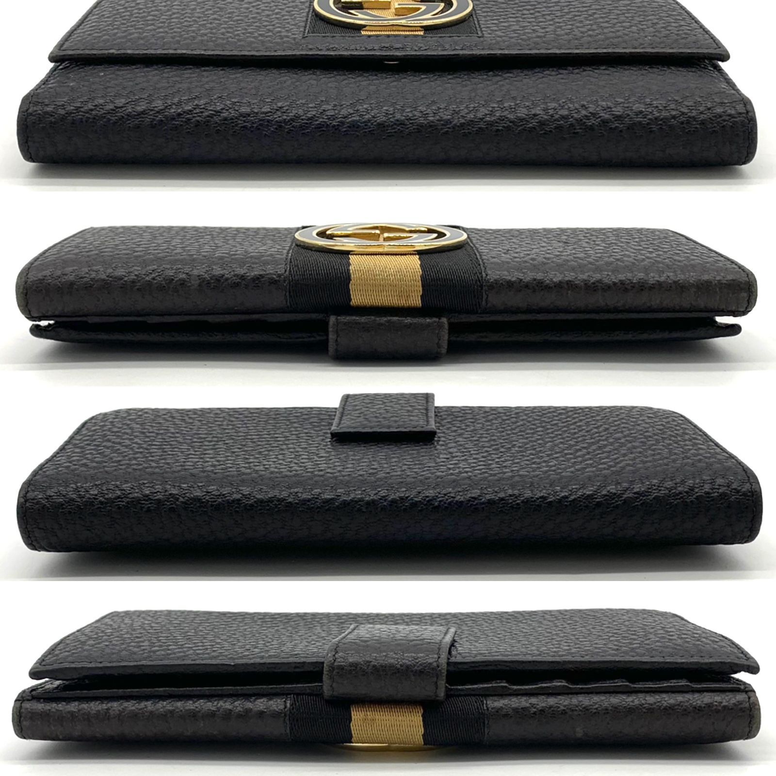 ▽GUCCI/グッチ Wホック長財布 インターロッキングG シェリー