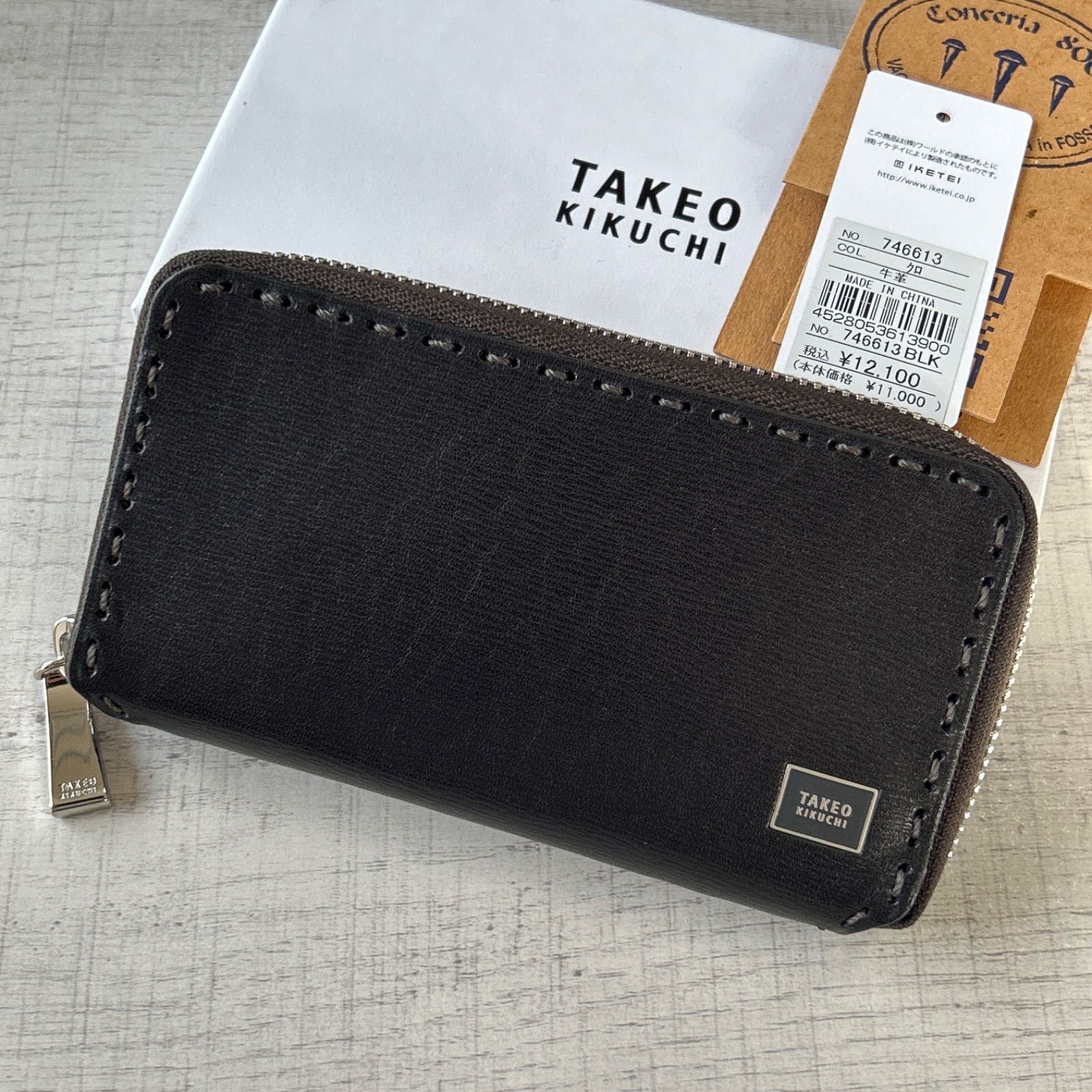 定価 TAKEO KIKUCHI カードケース ラウンドファスナー エイト タケオキクチ 定価¥12100