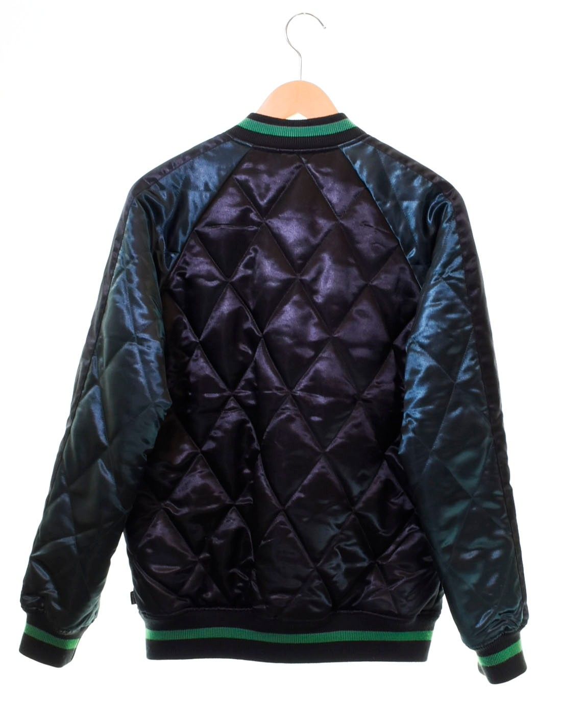 シュプリーム SUPREME 13AW Quilted Satin Bomber Roseローズ刺繍ZIP 