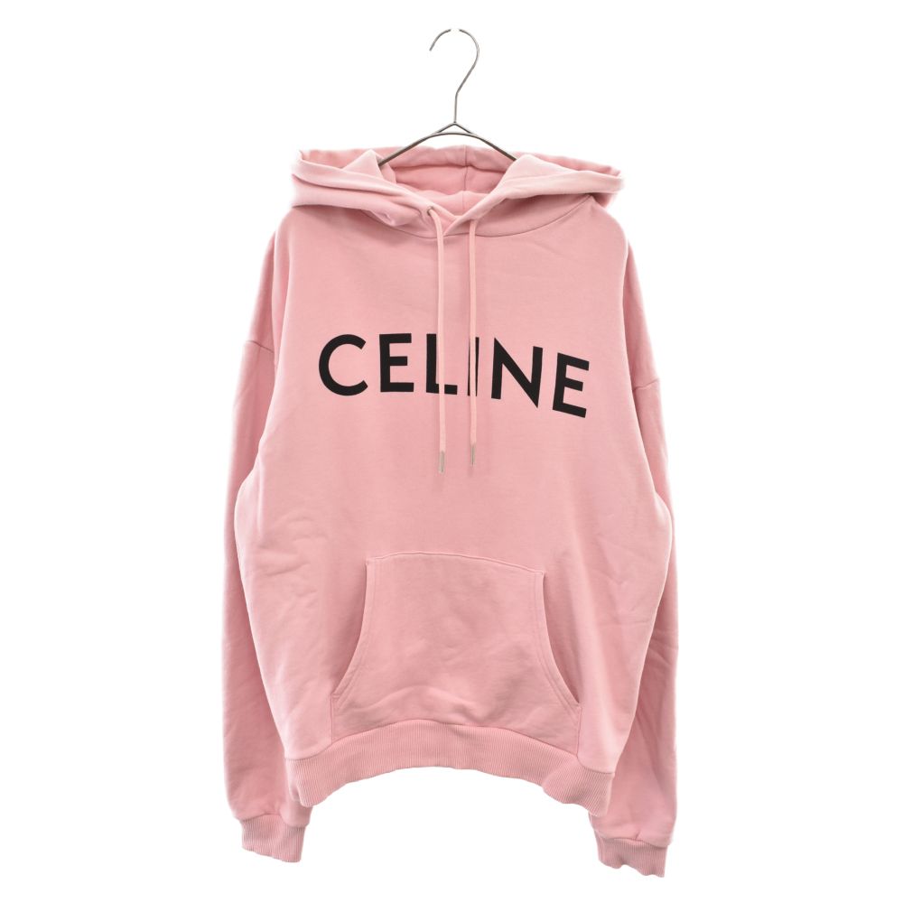 CELINE (セリーヌ) 21SS ロゴプリント スウェット パーカー ピンク 