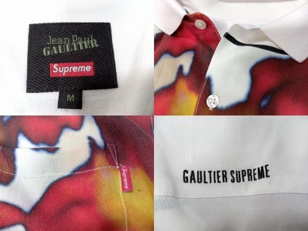 19SS Supreme/Jean Paul Gaultier Rayonシャツ Supreme Jean Paul Gaultier Flower Power Rayon Shirt Black