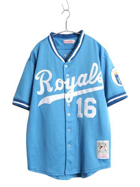 なクーポン配布中! ロイヤルズ ベースボール シャツ メンズ XL | MLB オフィシャル ミッチェルアンドネス 大リーグ ユニフォーム ゲームシャツ 大きいサイズ