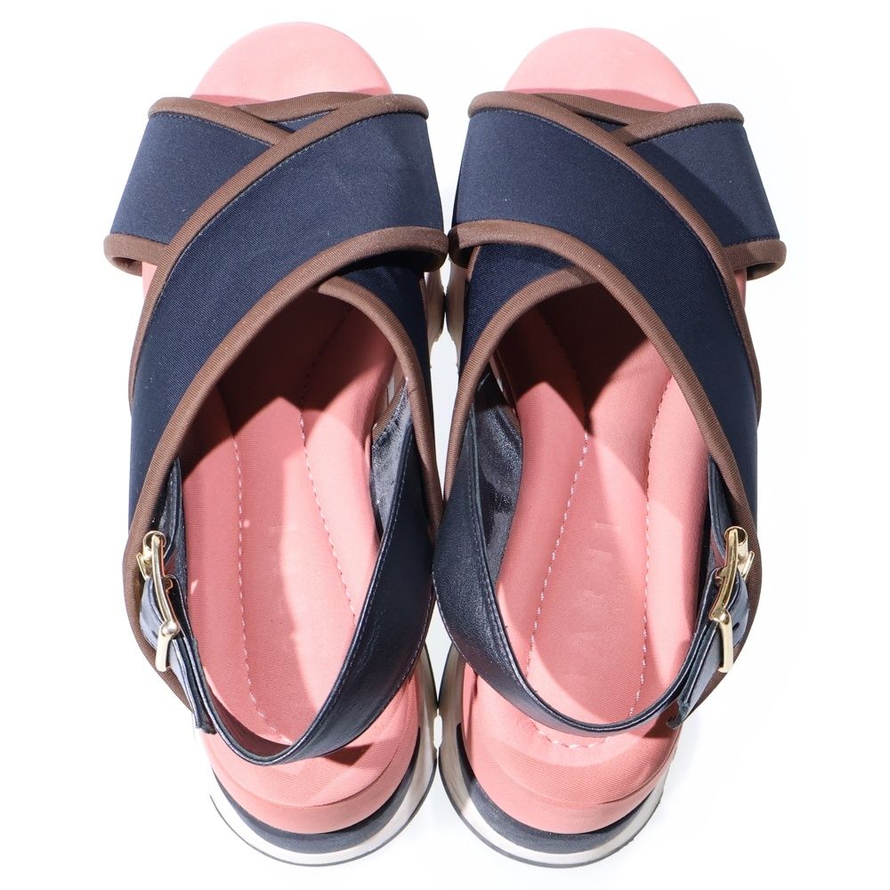  MARNI マルニ クロスストラップ 厚底サンダル マルチ レディース サンダル ミュール 靴