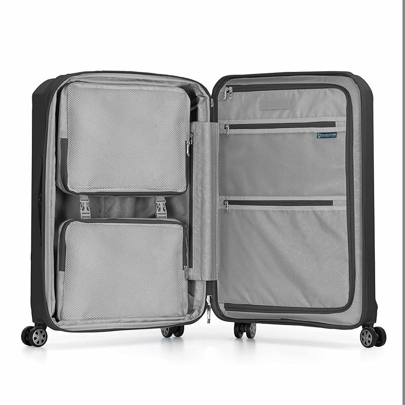 Traveler s Choice 壊れにくい ポリプロピレン製 ハードシェル 拡張 スピナーバッグ ブラック Checked-Medium 26-Inch 0 NEXPOTALLINN_EU