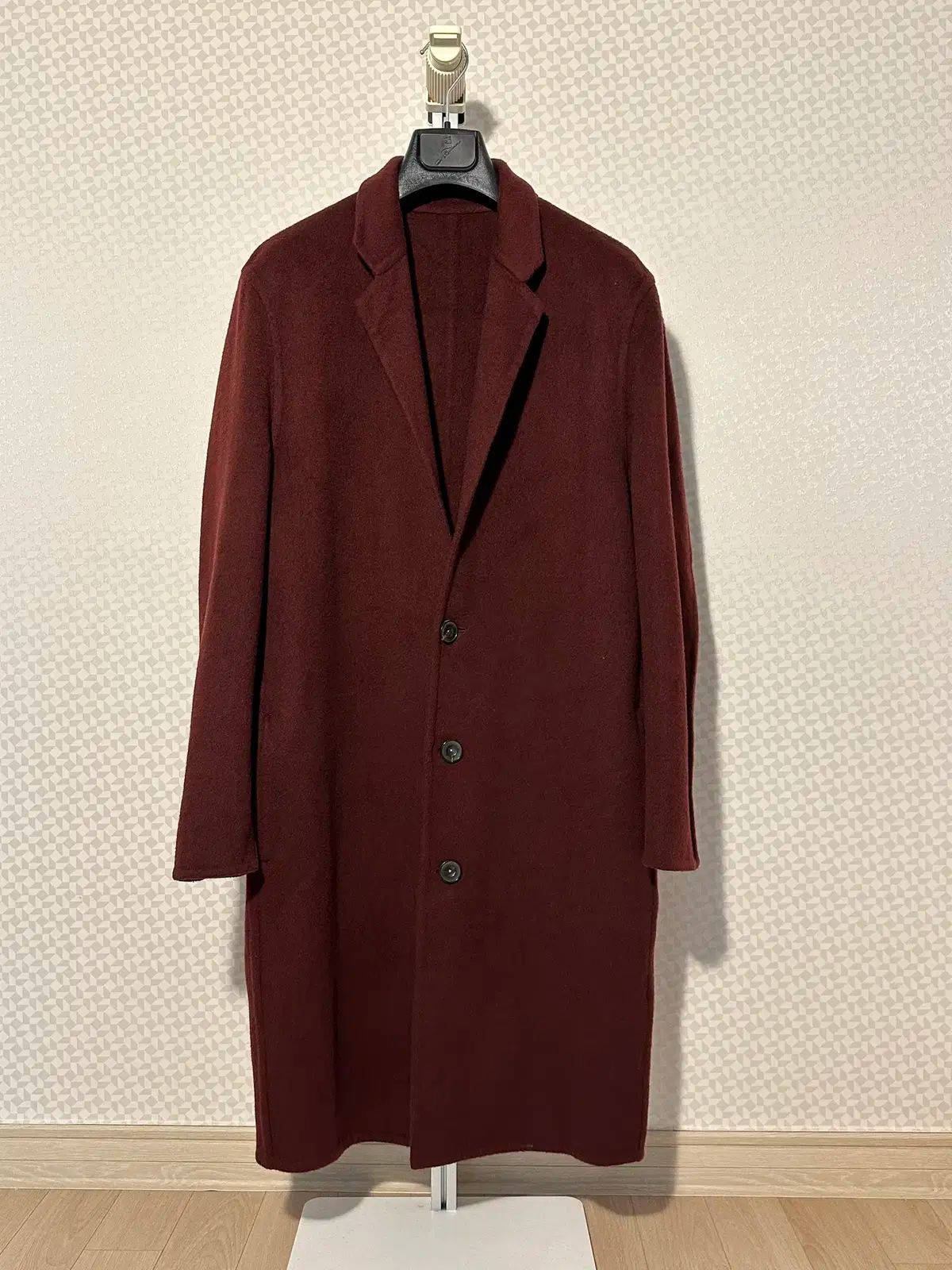 【雷市場（ポンジャン）商品韓国直送】 MAMAGARI ハンドメイド バーガンディー カシミア コート