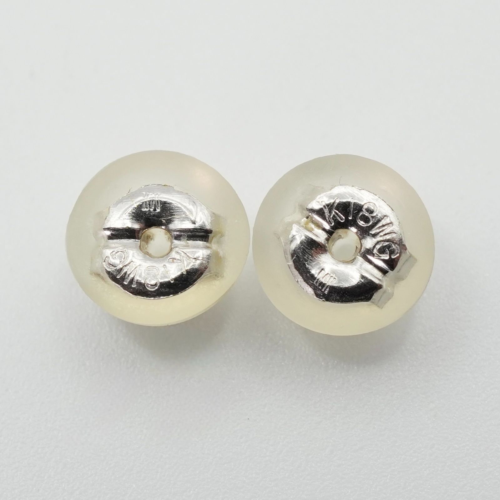 ミキモトペルリータ K18WG 薄ピンクパール 一粒 ピアス/25-1841S