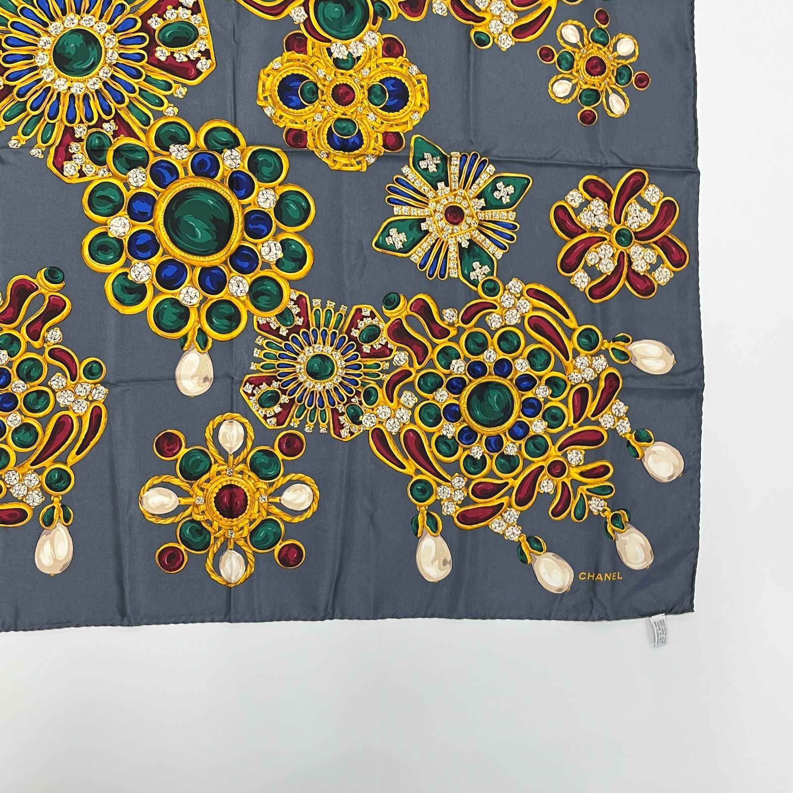 中古】CHANEL シャネル ココマーク スカーフ シルク マルチ