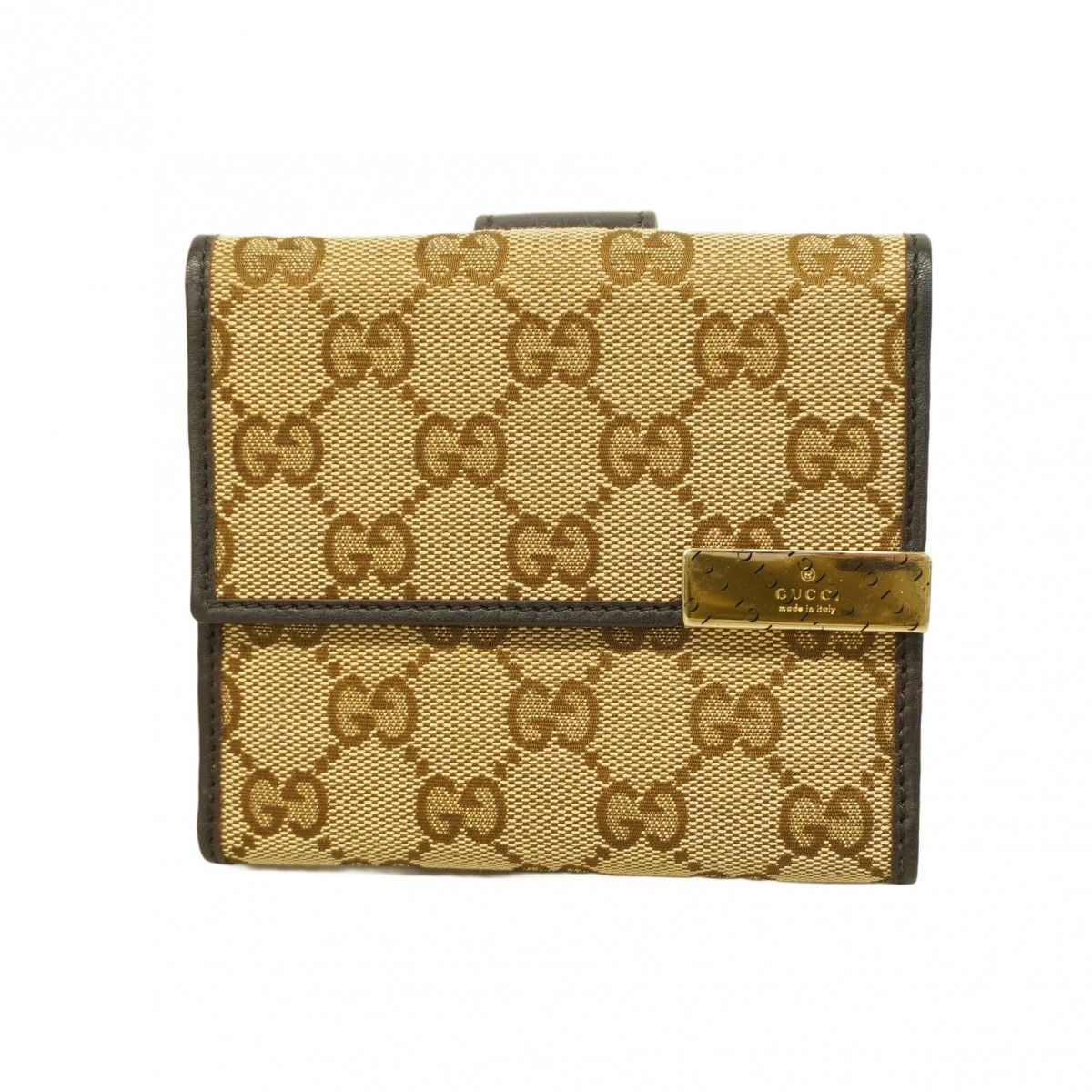 5db3323 グッチ 財布 GGキャンバス 257015 キャンバス ブラウン シャンパンゴールド金具 メンズ レディース ユニセックス