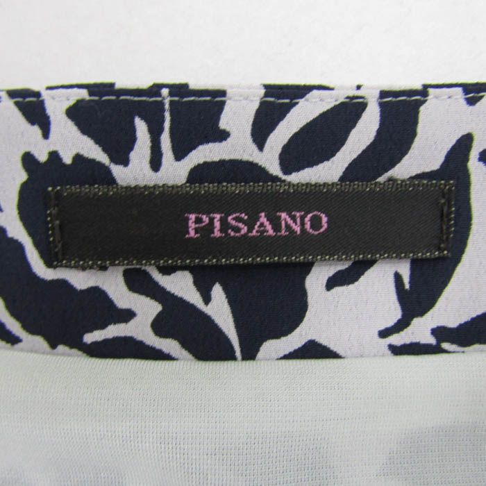 ピサーノ ブラウス シャツ トップス チュニック 花柄 レディース Lサイズ 黒×グレー PISANO ピサーノ ブラウス シャツ トップス チュニック 花柄 レディース L