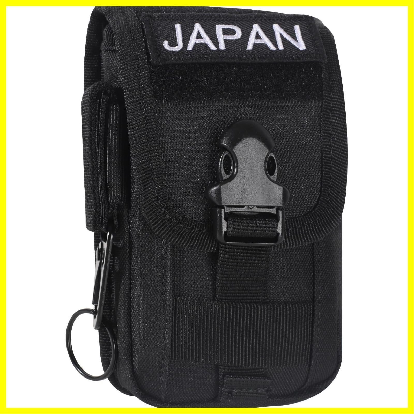 【在庫処分】戦術的 軍事 モールシステム スマートフォンポーチ 6.5インチまでのスマホ対応 携帯電話ポーチ MOLLEポーチ 縦型 小物入れ 腰に挟む式 スマホポーチ 収納 スマホケース (ブラック