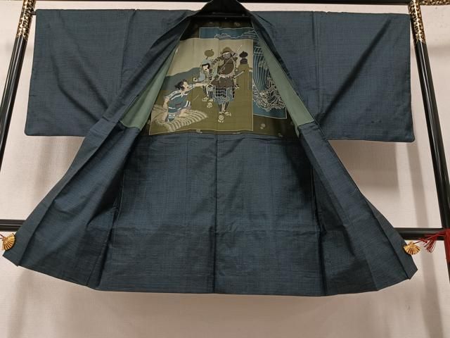 平和屋着物○男性 本場大島紬 アンサンブル 100亀甲 総詰め 正絹 逸品  