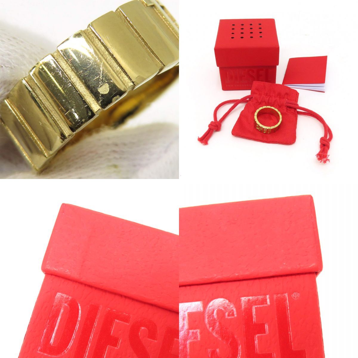 DIESEL リング サイズ8 ゴールド DIESEL ディーゼル ステンレススチール ゴールド リング 指輪