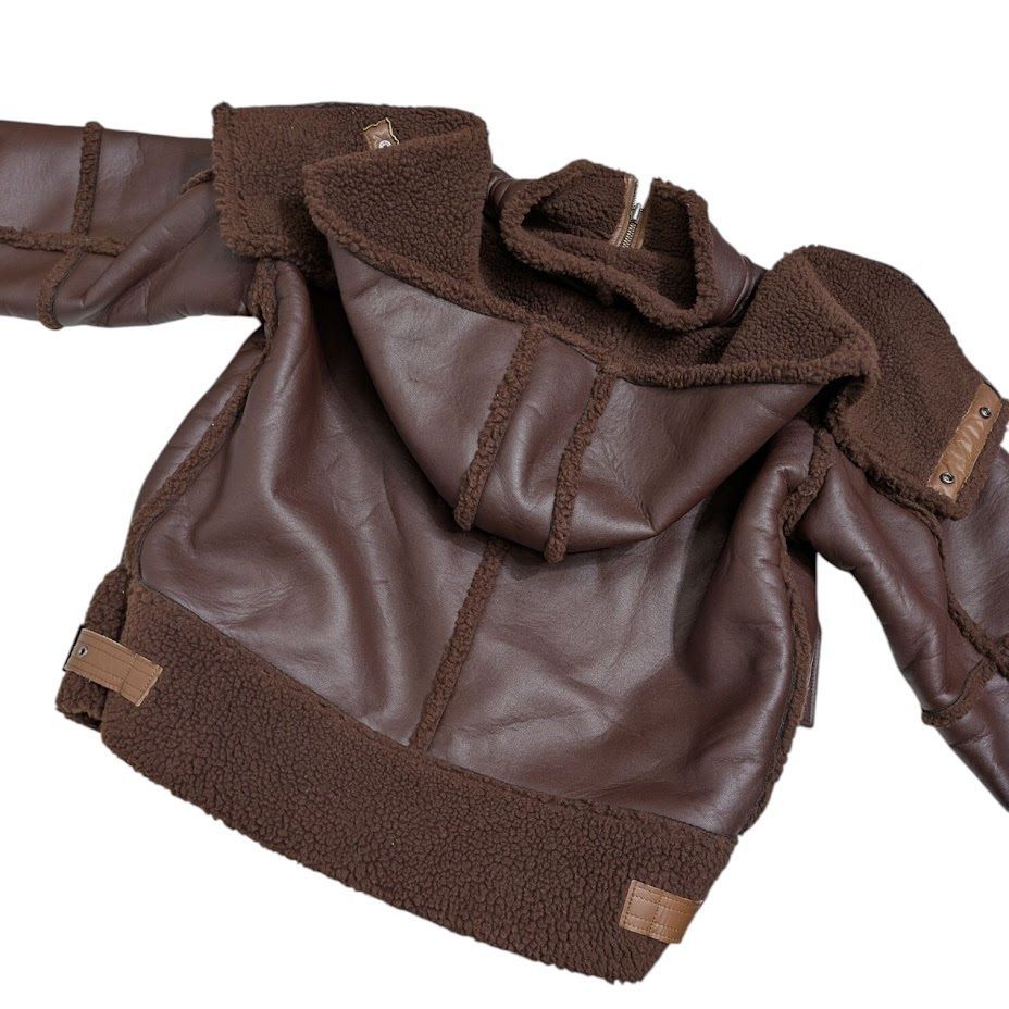 ROKU 6 フェイクレザーボアジップブルゾン 36 6 ROKU FAKE LEATHER BOA