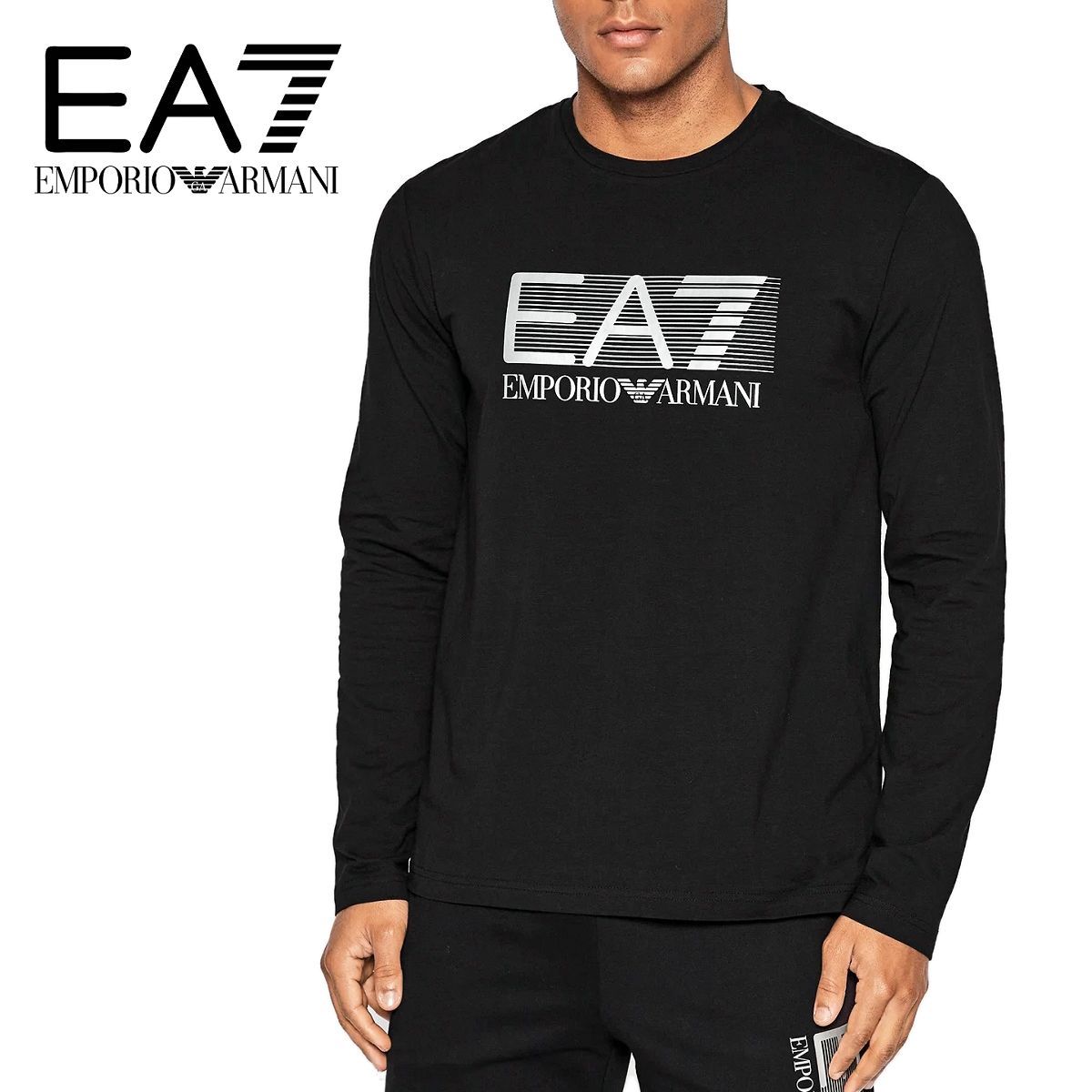 43 EMPORIO ARMANI EA7 エンポリオアルマーニイーエーセブン 6LPT64 PJ03Z 0200 ブラック 長袖 クールネック  Tシャツ - メルカリ