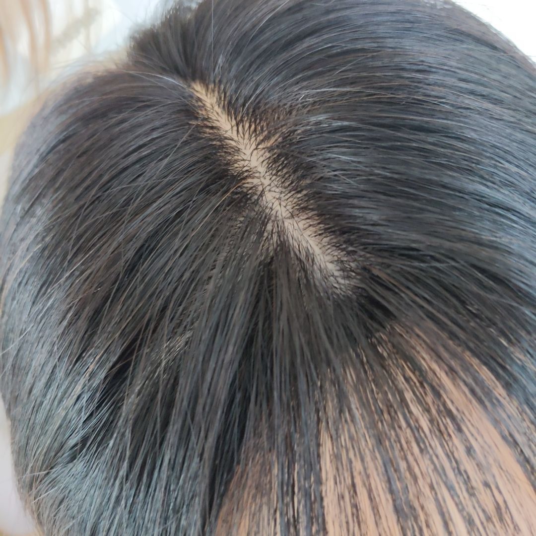 ☆人毛レミー100%ヘアピース☆ナチュラルブラック7×10☆30cm☆リアル 