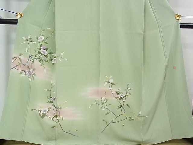 平和屋2□極上 本加賀友禅作家 相川達博 訪問着 枝花文 暈し染め 反端  