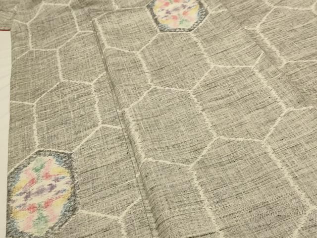 平和屋着物□上質な紬 双鳥花亀甲文 正絹 逸品 AAAZ5336sx - メルカリ