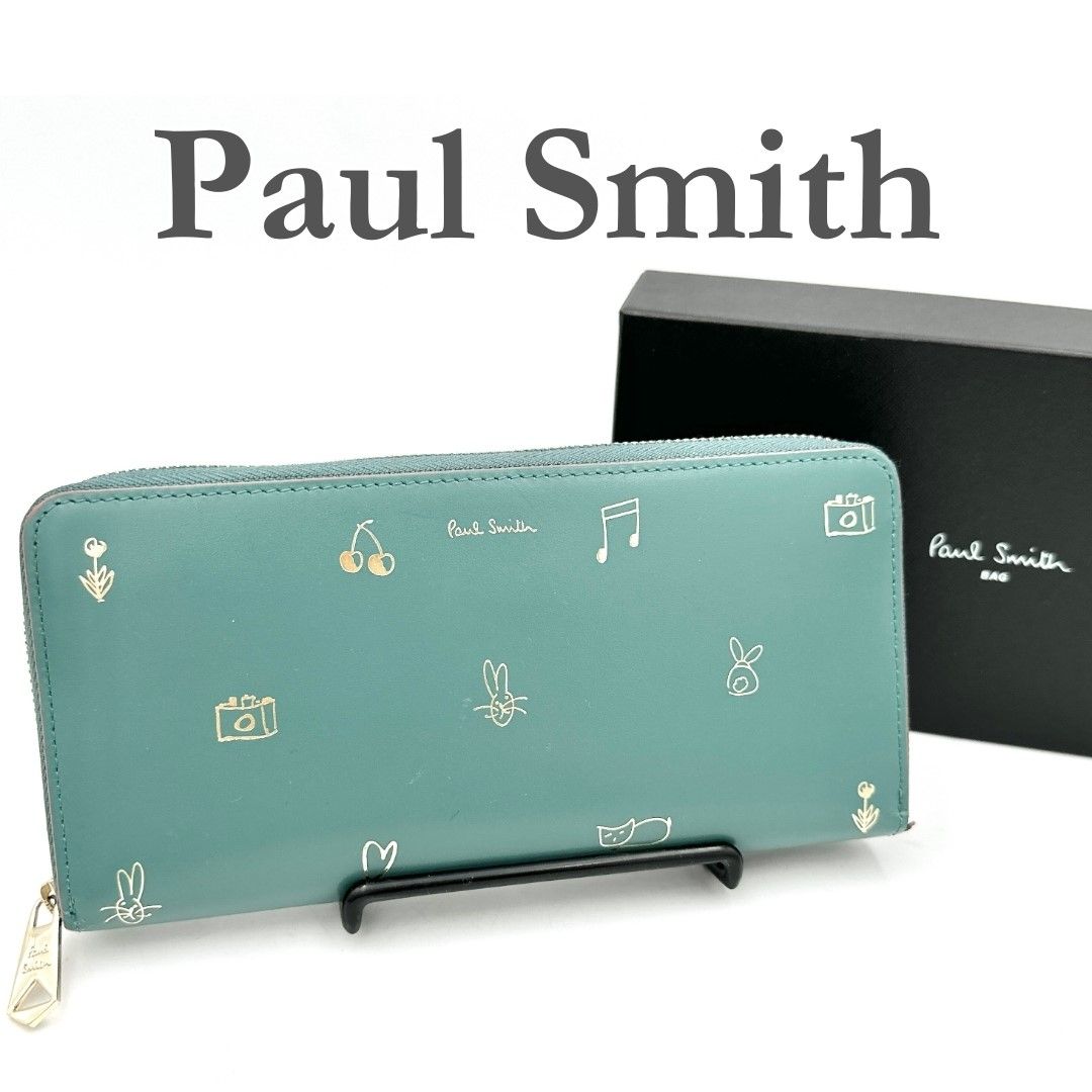 Paul Smith ポールスミス 長財布 ミックスドゥードゥル グリーン 財布