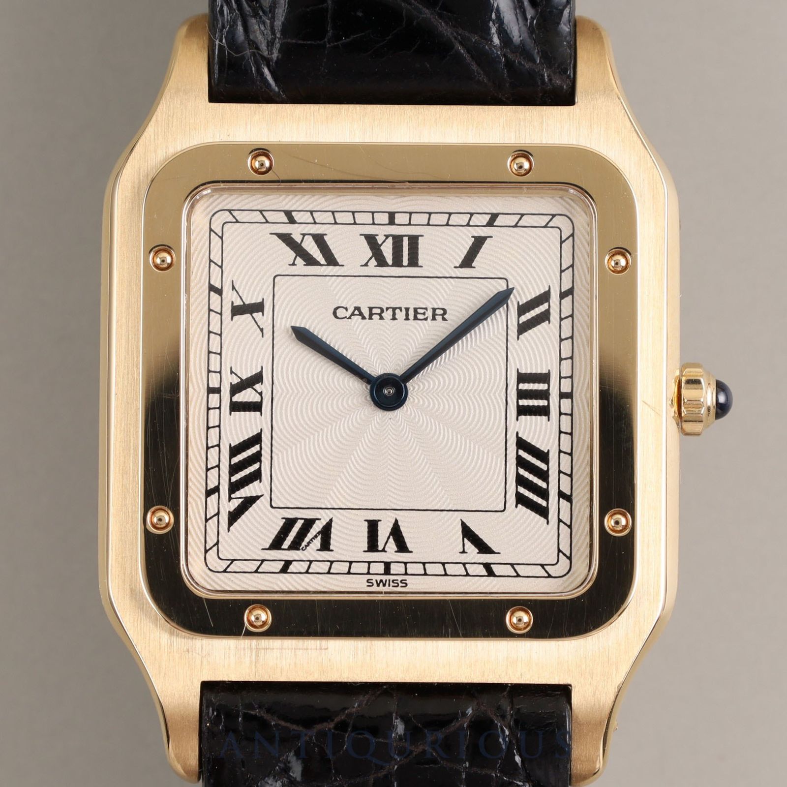 CARTIER カルティエ SANTOS DUMONT LM EXTRASLIM サントス デュモン エクストラスリム W1505453 手巻き Cal.21MC 750YG 革 純正尾錠（750）ギョーシェアイボリー文字盤 箱