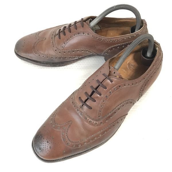 交換OK 80s-90s|ビンテージ Church s|旧チャーチ 8.0F|26.5|茶|BROWN フルブローグ|ウィングチップ|本革|内羽根|ビジネス|dress shoes◆pC-89<sale>
