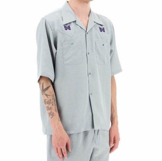 Needles ニードルス 23SS 日本製 S/S Cowboy One-Up Shirt - Poly Slub