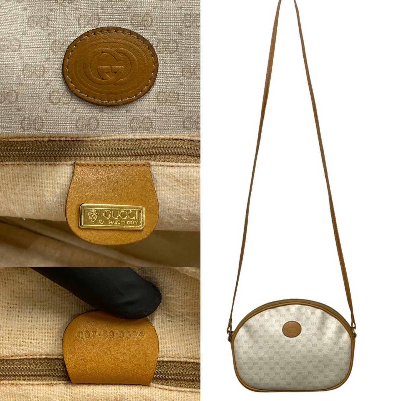 極 美品 GUCCI オールドグッチ グッチ ヴィンテージ マイクロGG レザー