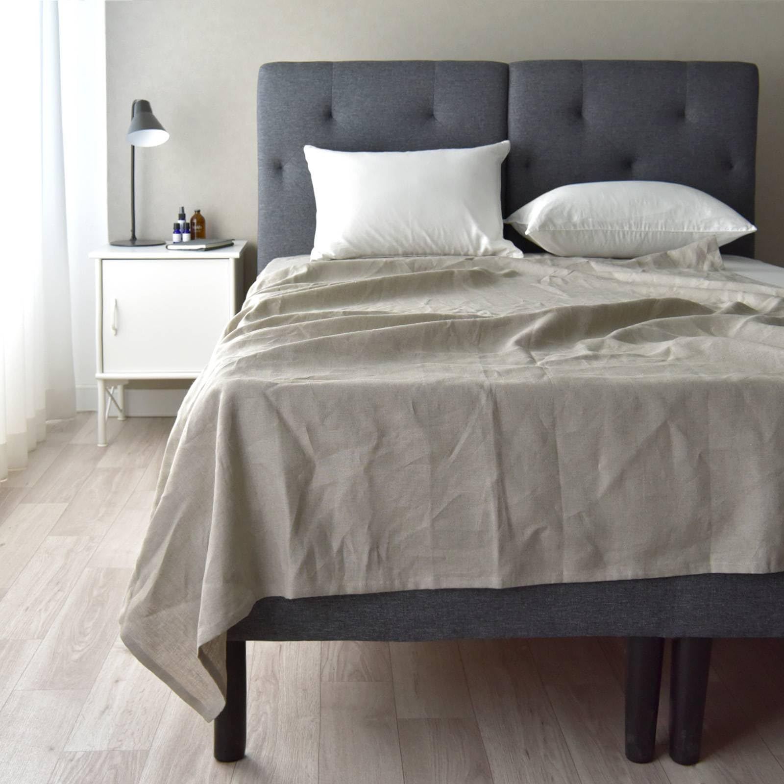 日本製 フラットシーツ 麻 リネン ダブルサイズ セミダブルサイズ兼用 シーツ 速乾 抗菌 防臭 吸湿 洗える 洗濯可 涼感 ひんやり ブランケット 敷き布団カバー マルチカバー ソファーカバー マルチクロス ベージュ リーノ