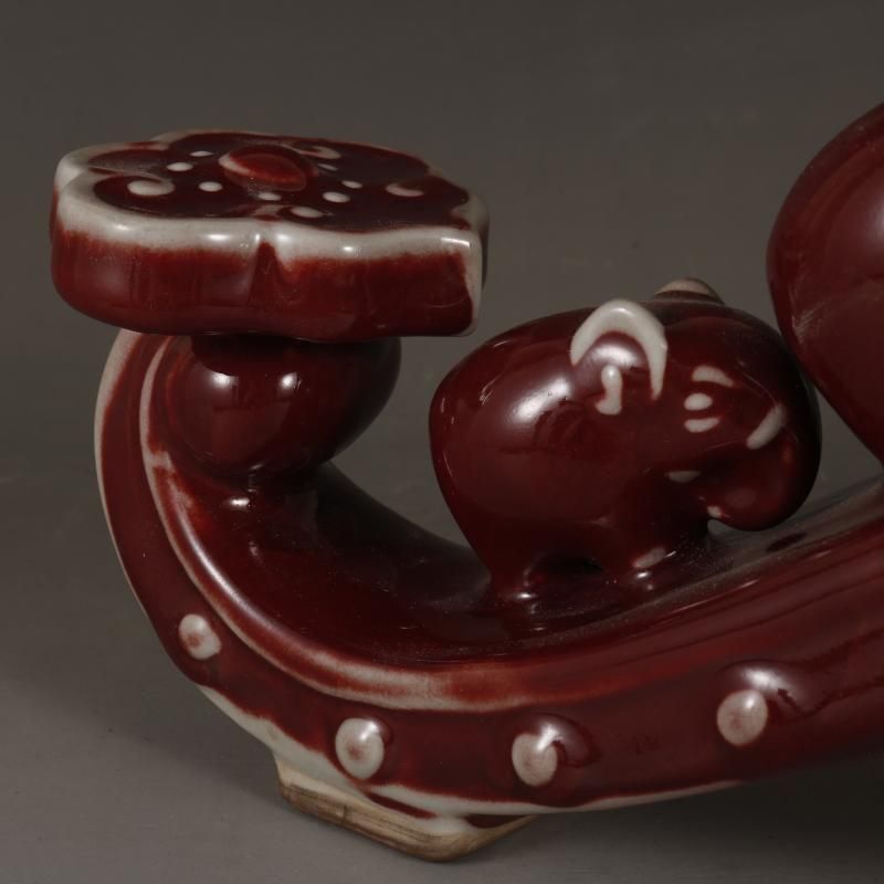 磁器海棠紅釉吉祥如意 置物 鎮宅辟邪 開運風水 招財装飾品 工芸品 美術品 磁器海棠紅釉吉祥如意 置物 鎮宅辟邪 開運風水 招財装飾品 工芸