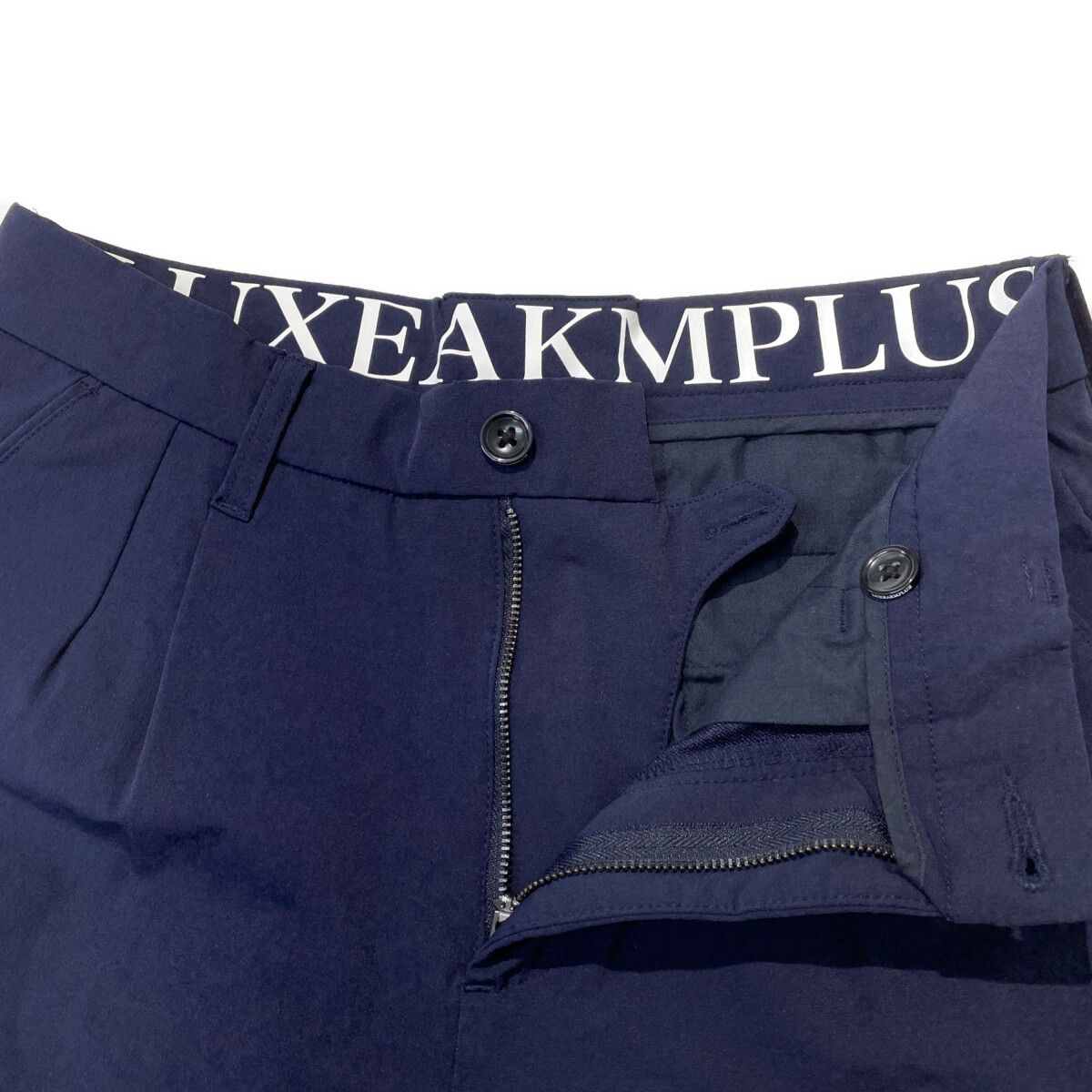 coco 中古 リュクスエイケイエムプラス LUXEAKMPLUS メンズ パンツ M 紺 ネイビー 裏微起毛 秋冬 ストレッチ 中古 メンズ リュクスエイケイエムプラス LUXEAKMPLUS パンツ M