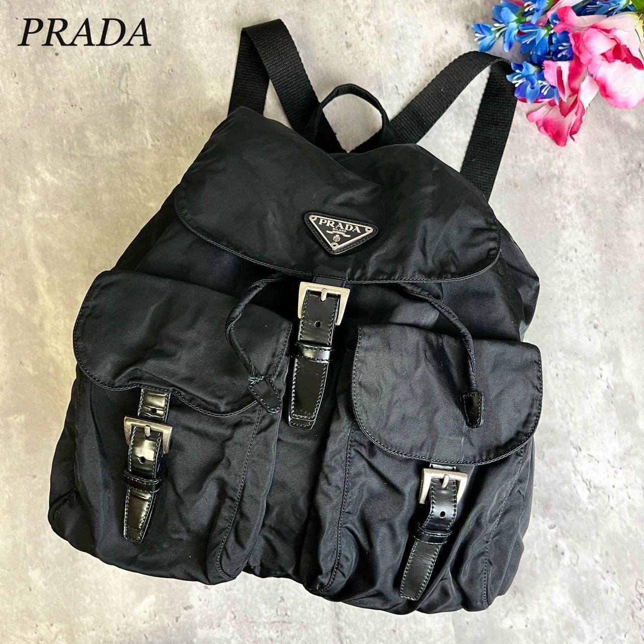 ✨良品✨ PRADA プラダ リュックサック バッグパック 三角ロゴプレート ...