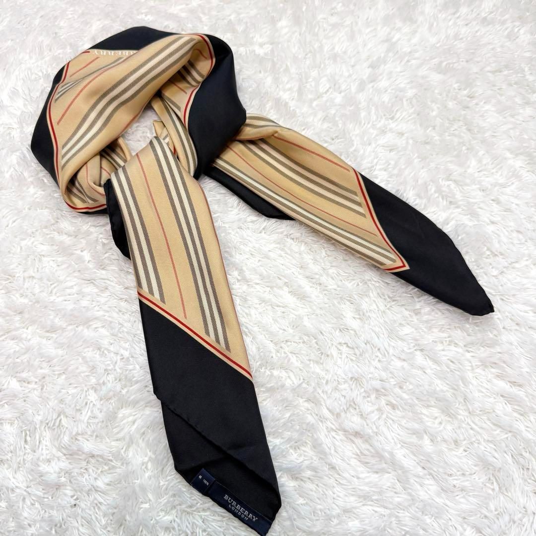 バーバリーロンドン　スカーフ BURBERRY LONDON バーバリー ロンドン シルク100% ストライプ