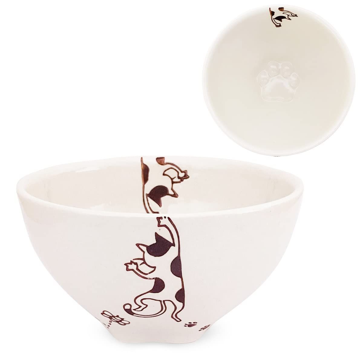 【新着商品】お茶碗 肉球 ミケ こ sho～ ねこ 波佐見焼 工房祥 日本製 / J-kitchens 180542