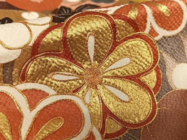 平和屋着物○豪華振袖 駒刺繍 花蝶丸文 暈し染め 金彩 正絹 逸品
