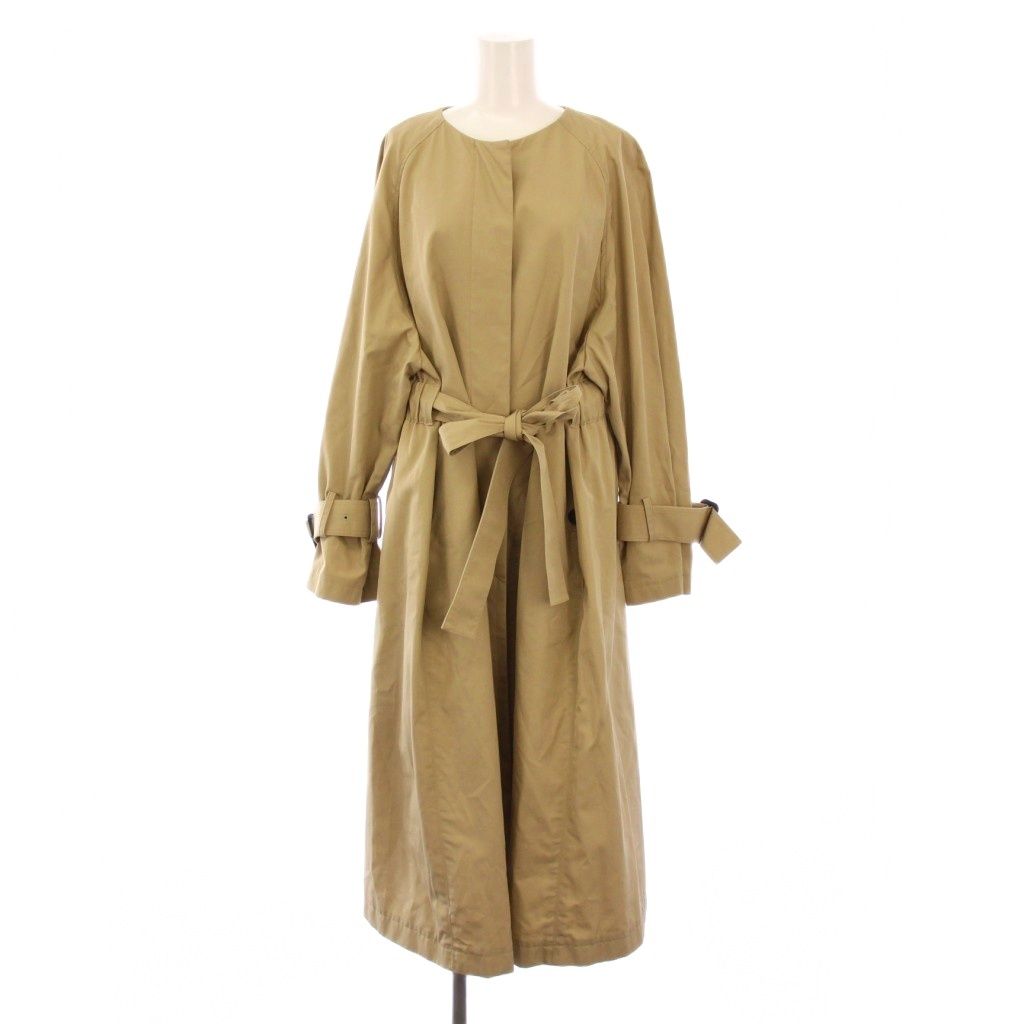 アドーア ADORE コンパクトコットンノー コート アウター ロング丈 ベルト 38 ベージュ 531-0152230 BB