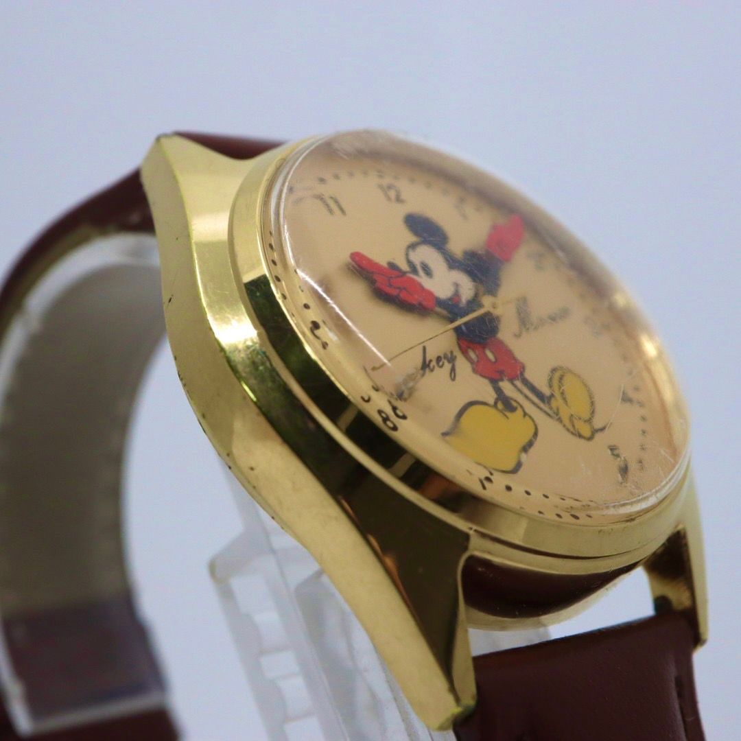 稼働品 箱付 ディズニー ミッキーマウス 腕時計 メンズ 手巻き 5000