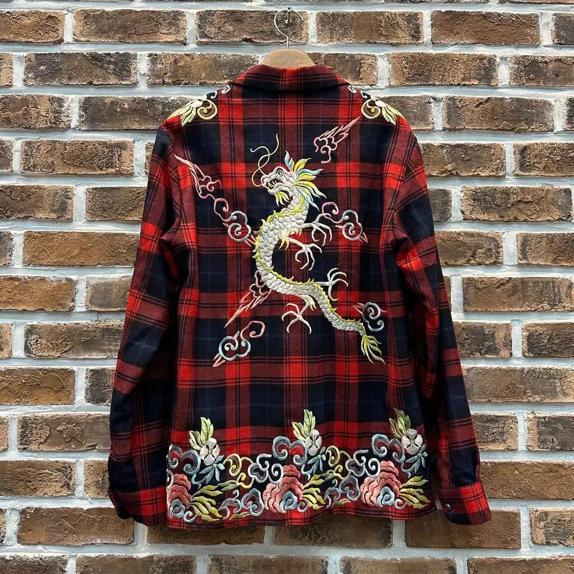 【雷市場（ポンジャン）商品韓国直送】 Gucci GUCCI(グッチ) ドラゴン 刺繍 タータン チェック シャツ