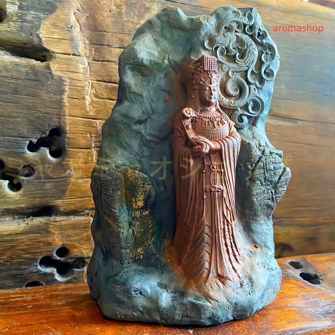 媽祖石壁像仏像 禅意 家内 茶台 仏堂 工芸品 置物