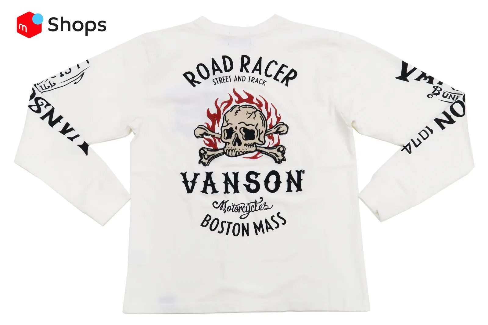 バンソン) VANSON 長袖Tシャツ スカルボーン ロードレーサー カスタム