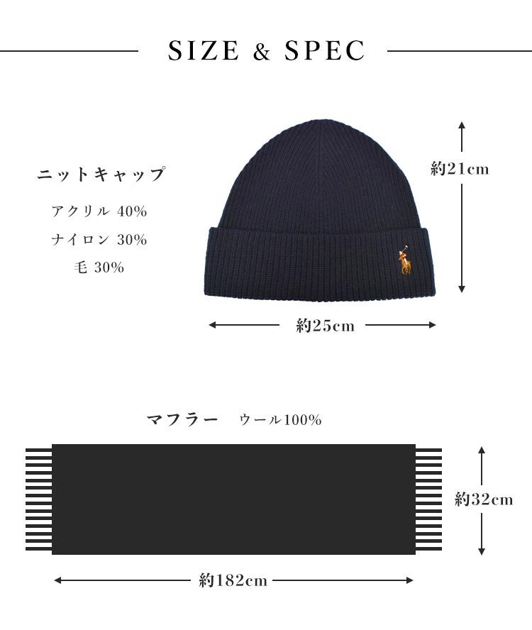 ギフトセット POLO RALPH LAUREN マフラー ニット帽 2点セット