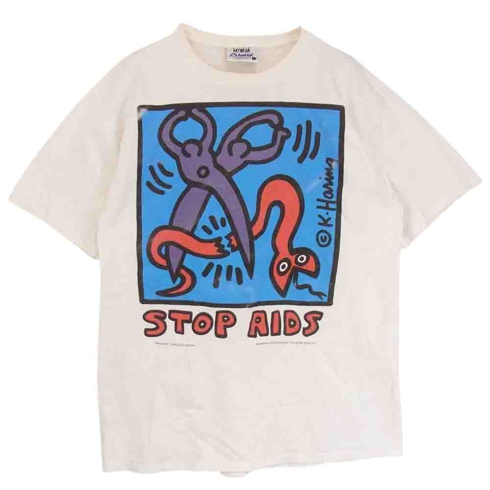 ヴィンテージ 90s STOP AIDS キース へリング Tシャツ-