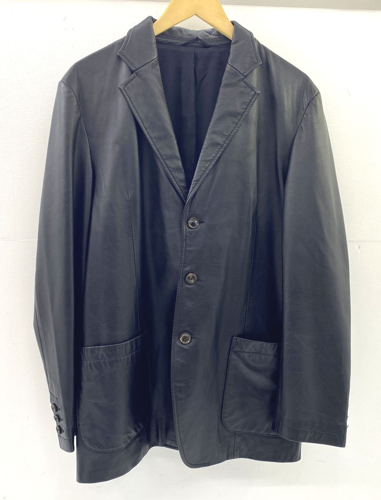 盛岡75-0038 A BATHING APE レザージャケット コートテーラード牛革 Ｌ |100 メンズ