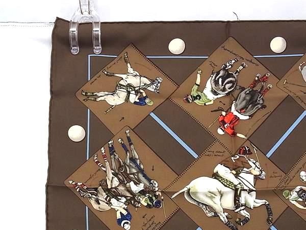 □極美品□ HERMES エルメス LE MONDE DU POLO 【ポロの世界】カレ45  