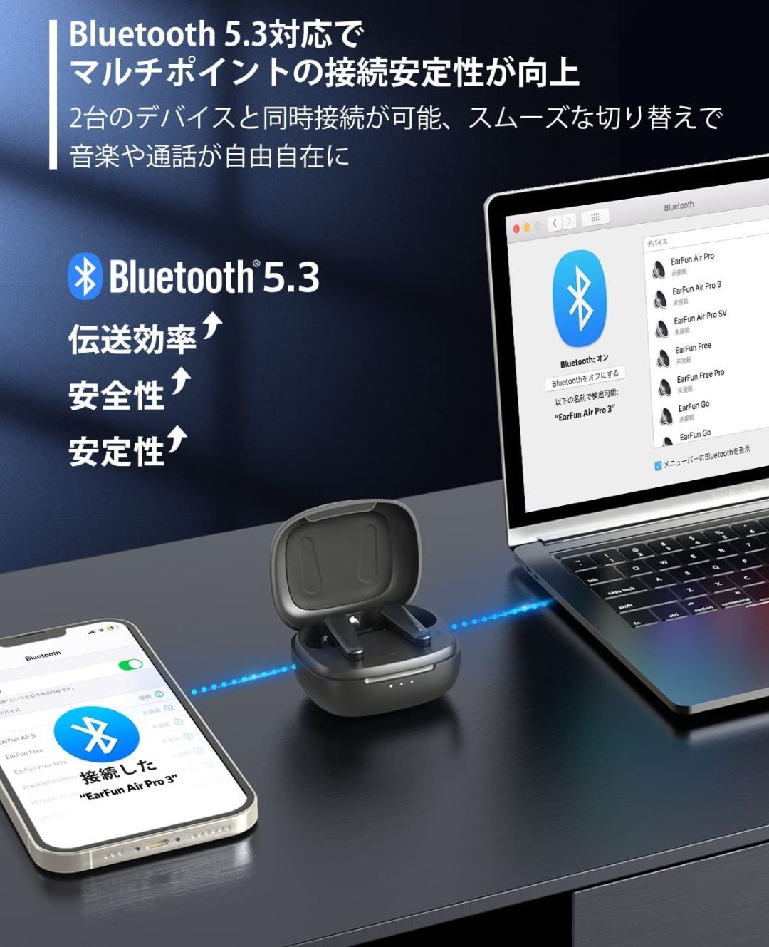 EarFun Air Pro 3 ワイヤレスイヤホン Bluetooth 5.3 - メルカリ